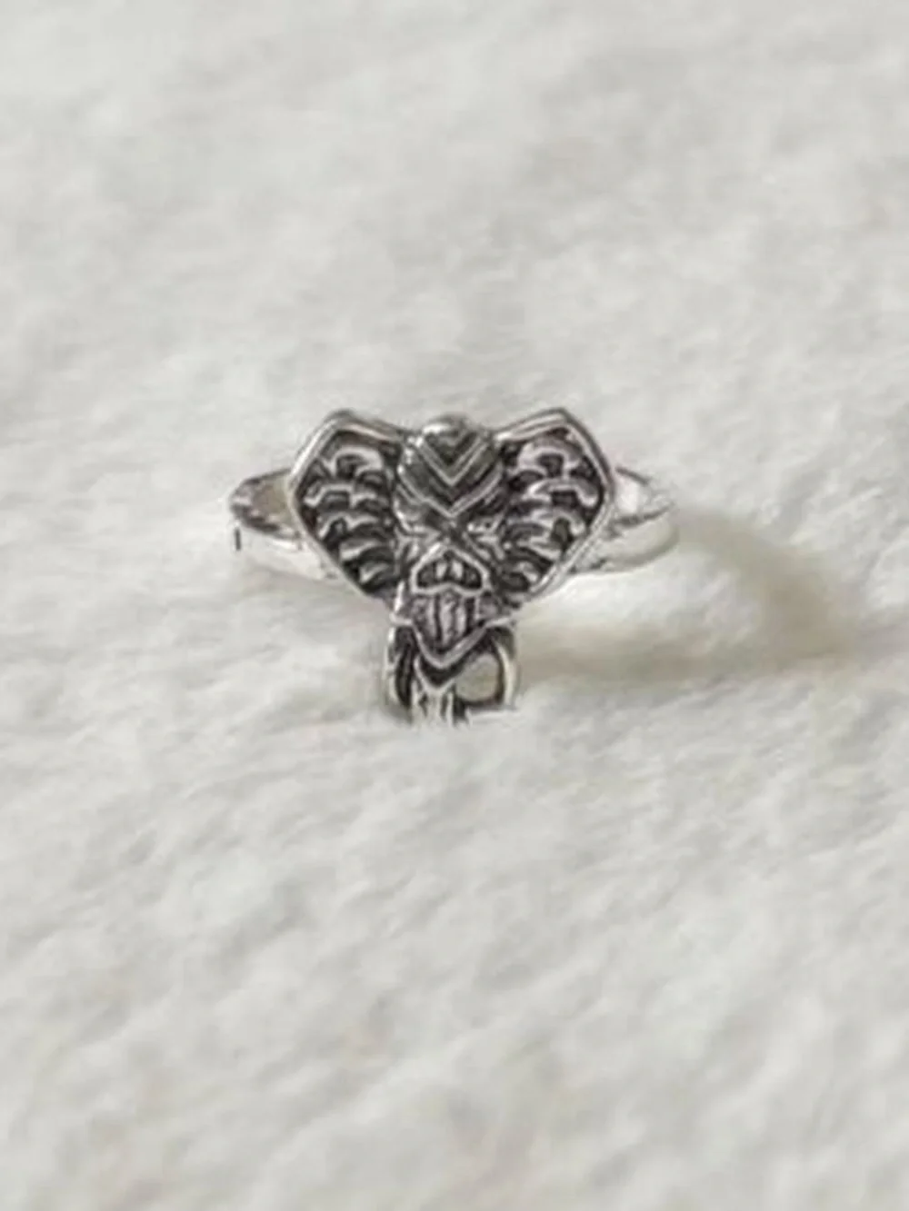 5/$15 🩷 MUST BUNDLE Silver Elephant Head Statement Ring for Women